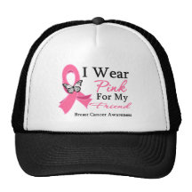 I Wear Pink Ribbon Friend Breast Cancer Hat