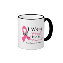 I Wear Pink Ribbon Friend Breast Cancer Mugs