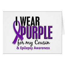 I Wear Purple For My Cousin 10 Epilepsy Greeting Cards