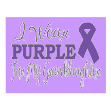 I Wear Purple For My Granddaughter (Purple Ribbon) Postcards