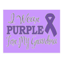 I Wear Purple For My Grandma (Purple Ribbon) Post Cards