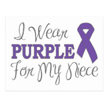 I Wear Purple For My Niece (Purple Ribbon) Postcard