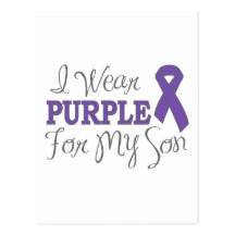 I Wear Purple For My Son (Purple Ribbon) Postcard