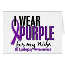 I Wear Purple For My Wife 10 Epilepsy Greeting Cards