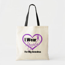 I Wear Purple Heart Ribbon - Grandma Bag