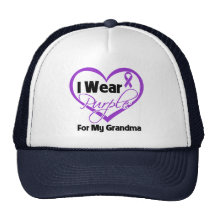 I Wear Purple Heart Ribbon - Grandma Mesh Hat