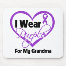 I Wear Purple Heart Ribbon - Grandma Mouse Mat