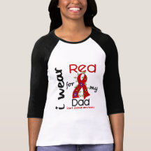I Wear Red For My Dad 43 Heart Disease Tee Shirt