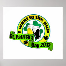I went to the pub St. patrick's day  yellow green Print
