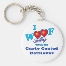 I Woof Curly Coated Retriever Keychains