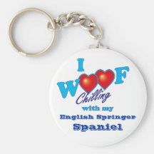 I Woof English Springer Spaniel Key Chains