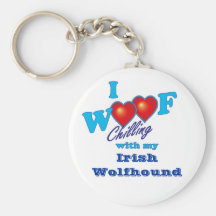I Woof Irish Wolfhound Keychain