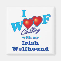 I Woof Irish Wolfhound Magnets