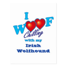 I Woof Irish Wolfhound Post Cards