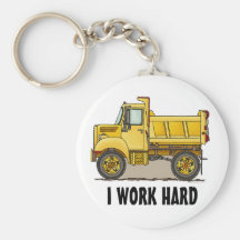 I Work Hard Little Dump Truck Key Chain