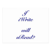 I Write You Read Blue Print Post Cards