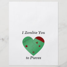 I zombie you to pieces zombie heart flyers