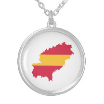 Ibiza map flag Spain Personalized Necklace