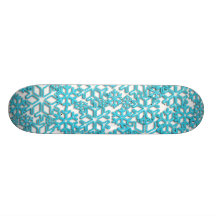 Ice Cold Snowflakes pattern Custom Skate Board