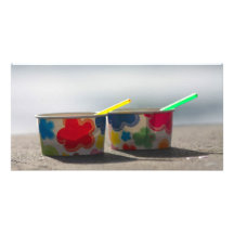 Ice cream cups custom photo card
