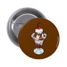 Ice Cream Sundae Pinback Button