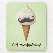 Ice Cream with Moustaches Mouse Mat