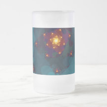 Ice Fire. Fractal Art. Blue. Coffee Mugs