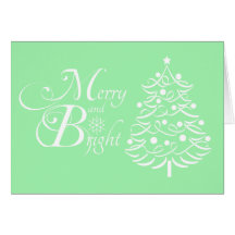 Ice green merry and bright holiday folded card
