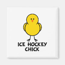 Ice Hockey Chick Fridge Magnet