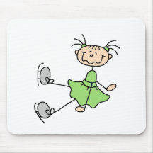Ice Skater Girl In Green Mousepad