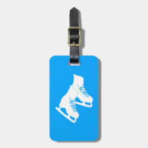 Ice Skates Luggage Tag Blue