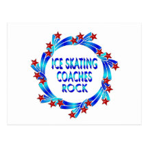 Ice Skating Coaches Rock Red Stars Post Card