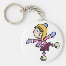 Ice Skating Girl Keychain