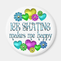 Ice Skating Happiness Fridge Magnet