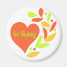 Ice Skating Heart Fridge Magnets
