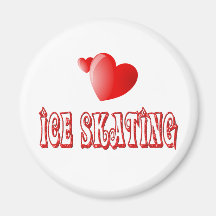 Ice Skating Hearts Fridge Magnet