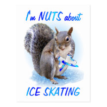 Ice Skating Nut Post Cards