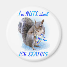 Ice Skating Nut Refrigerator Magnet