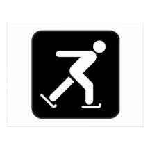 Ice Skating Sign Post Cards