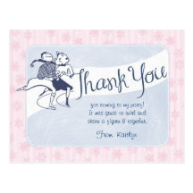 Ice Skating Thank You Postcard