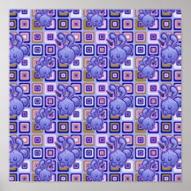 Icecream Bunny Pattern Posters