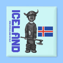 Iceland magnet with funny viking magnets