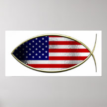 Ichthus - American Flag Print