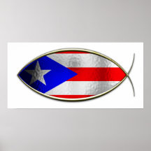 Ichthus - Puerto Rican Flag Print