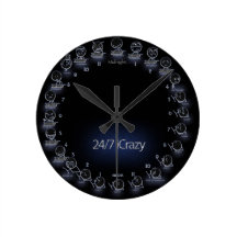 "iCrazy" Internet Geek 24 Hour Schedule Wall Clock