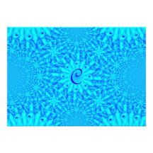 Icy Blue Fractal Monogram C Announcements