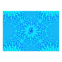 Icy Blue Fractal Monogram F Announcement