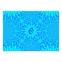 Icy Blue Fractal Monogram O Announcement