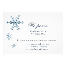 Icy Winter Snowflake Wedding RSVP Invites