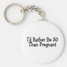 Id Rather Be 50 Than Pregnant Key Chains